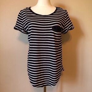 H&M Black and White Striped Women's Top Size S